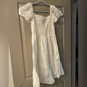 GAP White Cotton Midi Dress